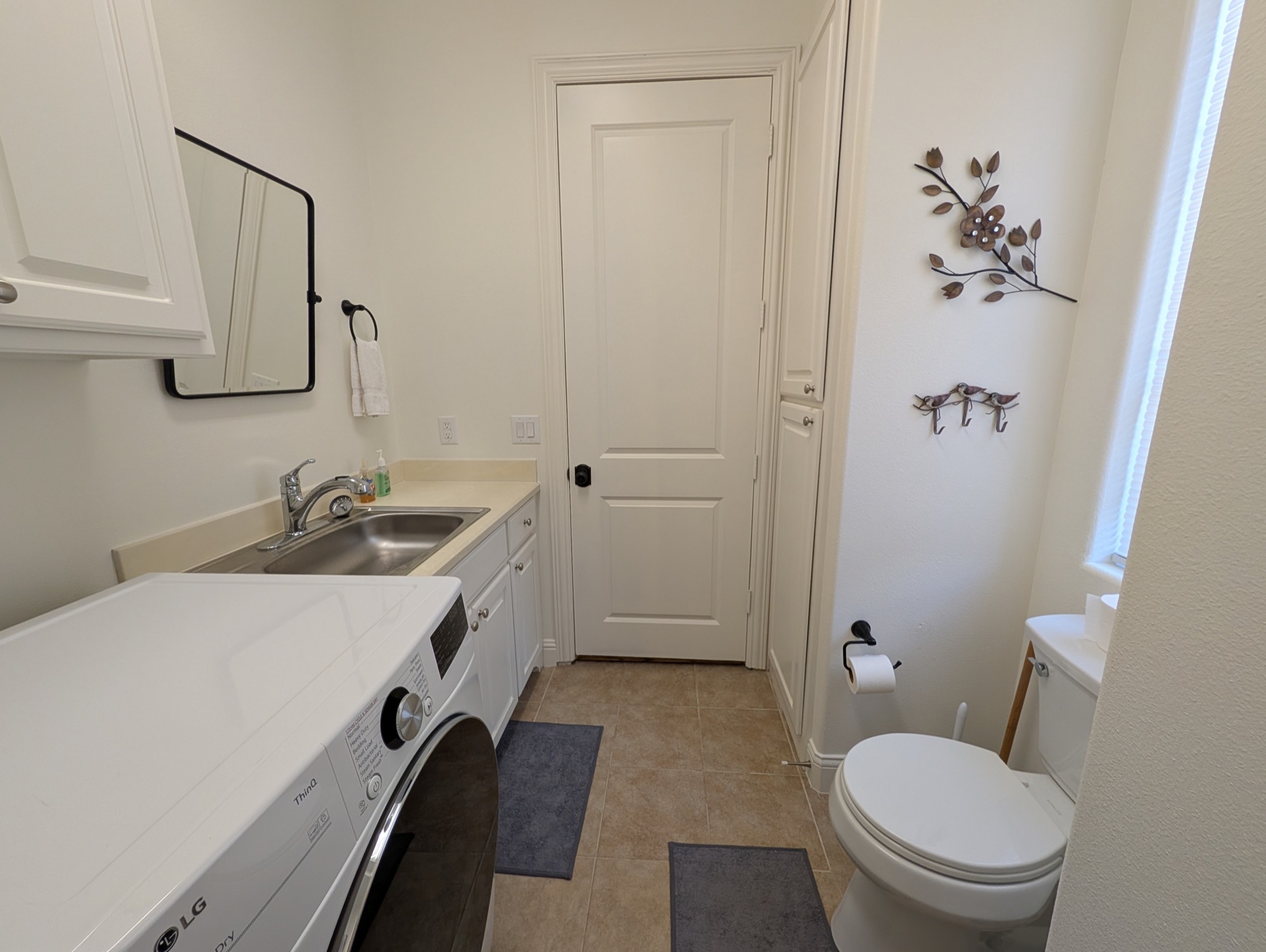 Half bathroom in laundry room