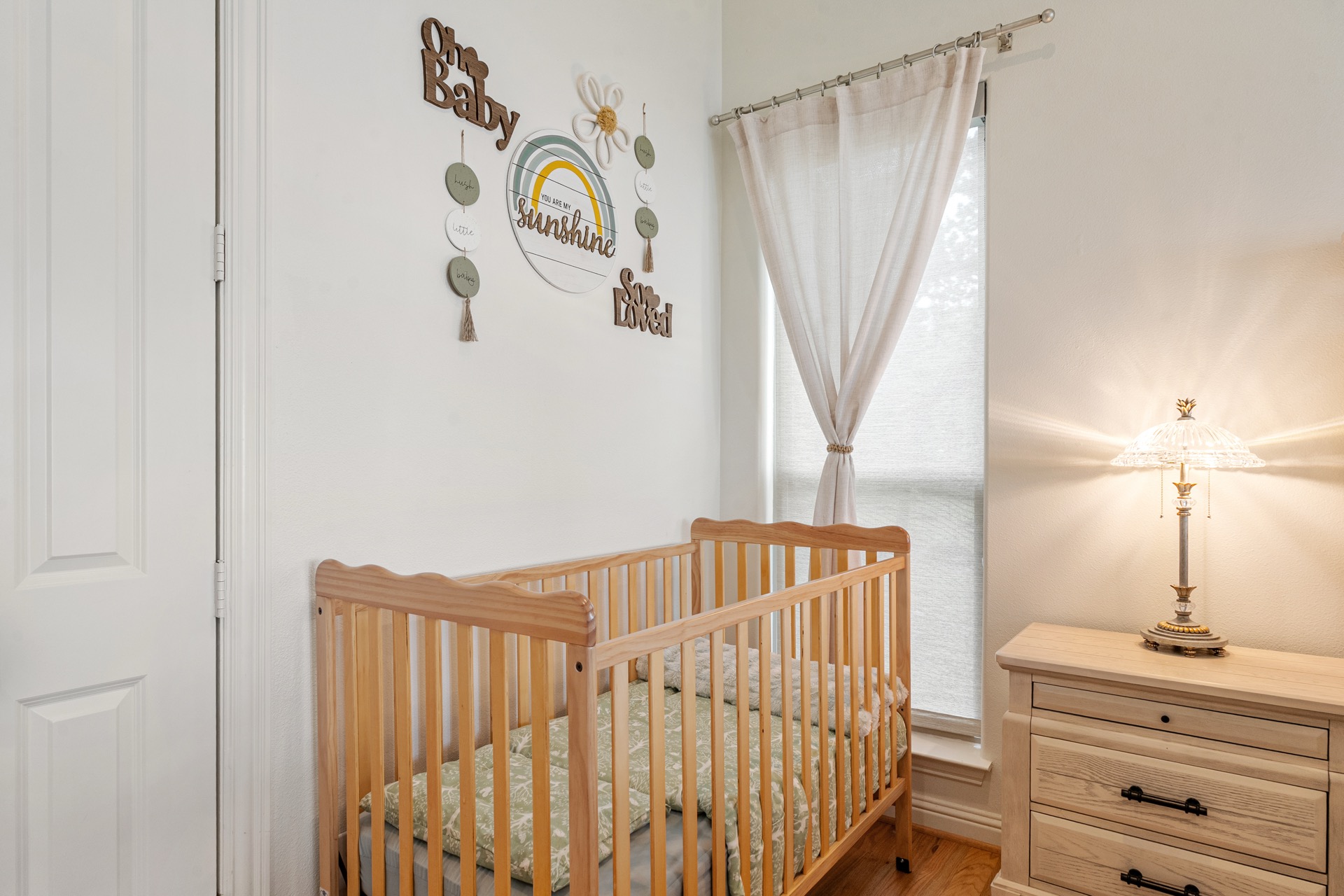 Nursery room with crib